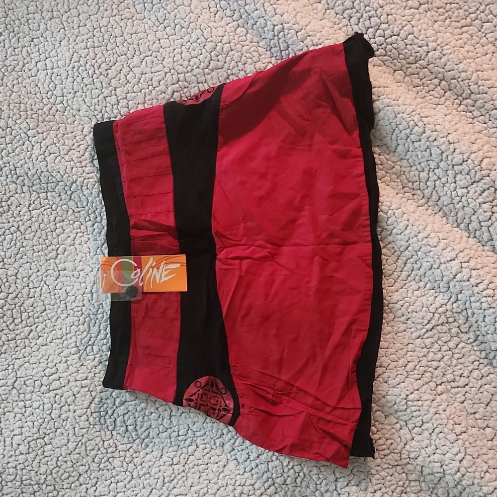 NWT Coline Red and Black Mini skirt.